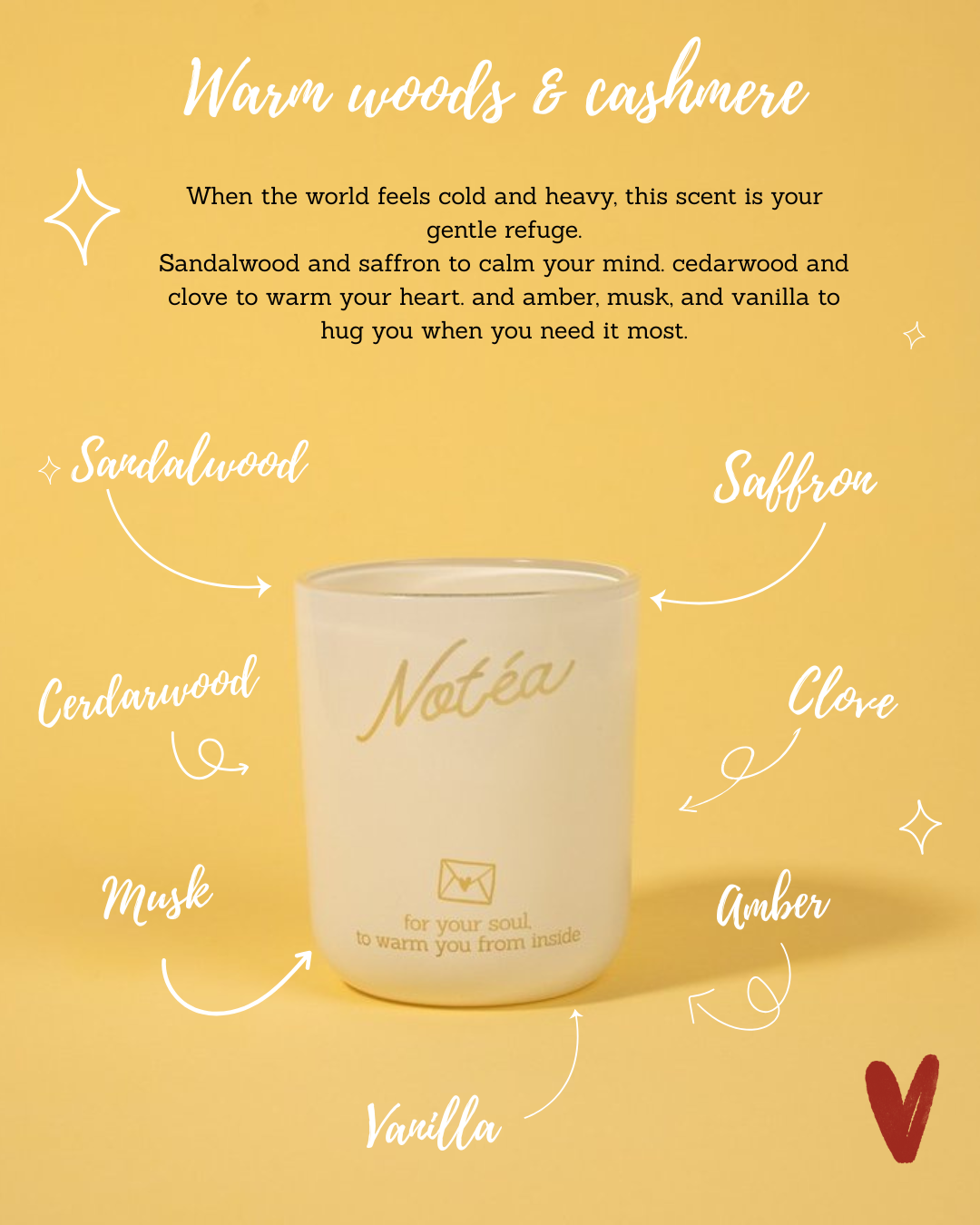 Soy Wax Engraved Message Gift Candle – Scented Luxury Warm woods and cashmere Aroma