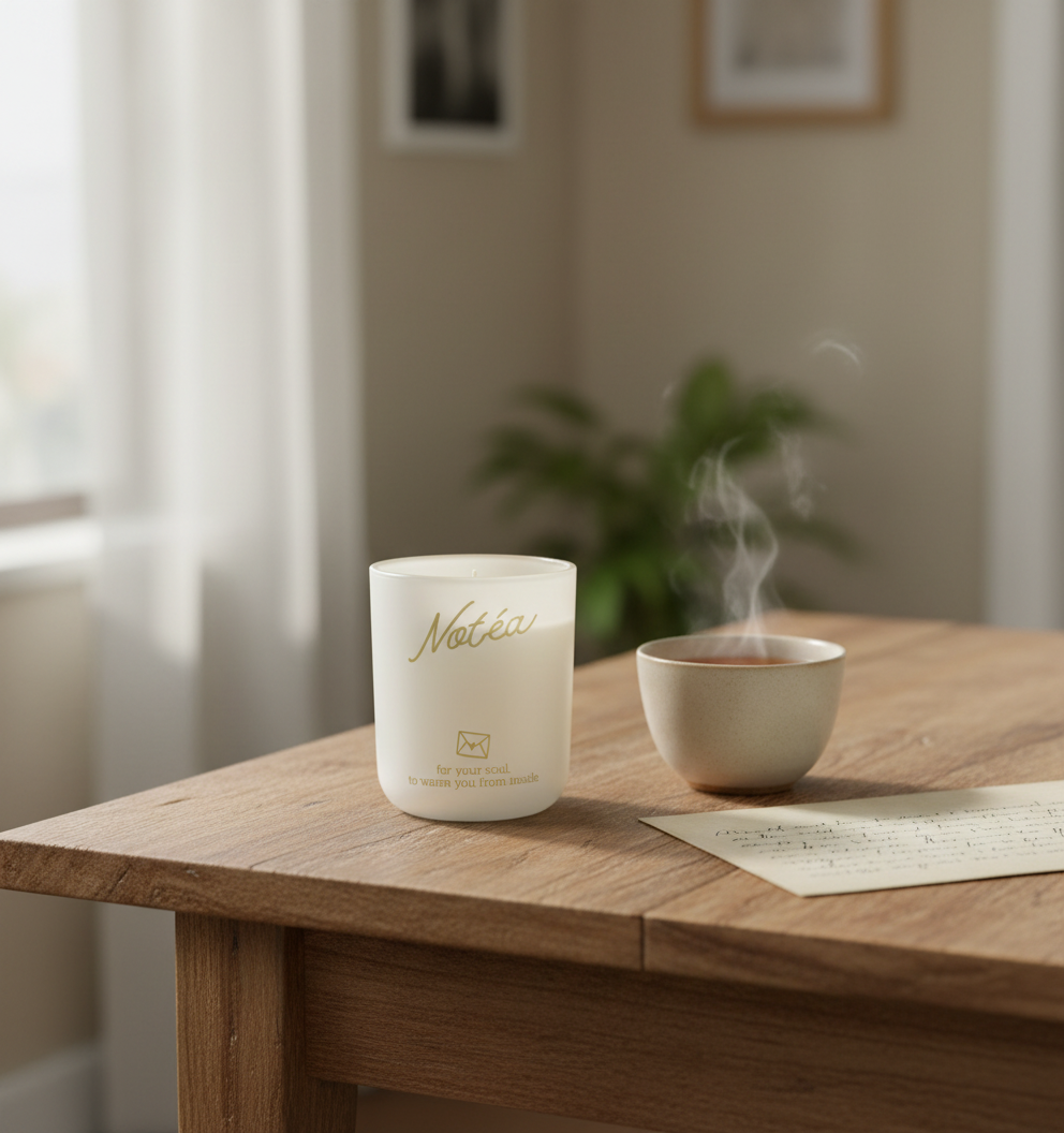 Soy Wax Engraved Message Gift Candle – Scented Luxury Warm woods and cashmere Aroma